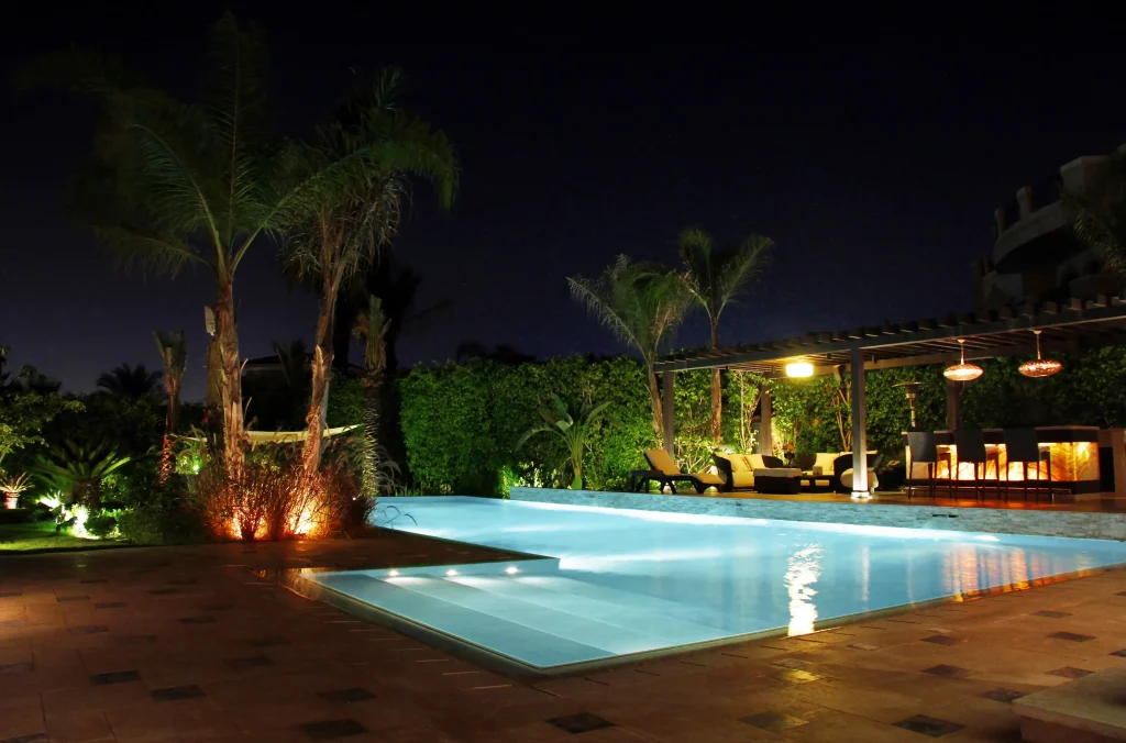 IMG_3704 Modern residential pool with sleek design surrounded by exotic plants in Egypt